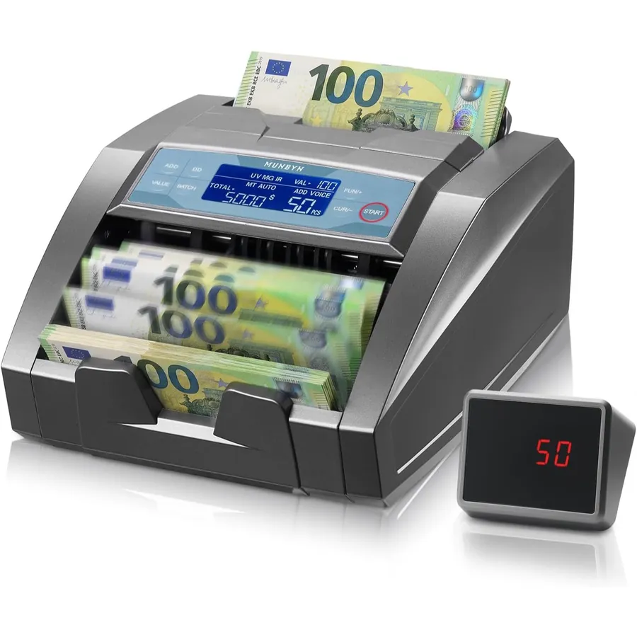 MUNBYN IMC27 - Geldzählmaschine EUR/USD mit Wertzählung
