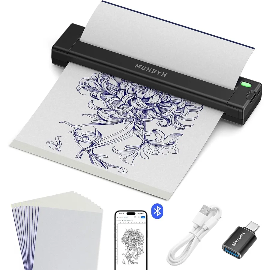 MUNBYN ITP05S - Tattoo Stencil Drucker mit Bluetooth und Akku