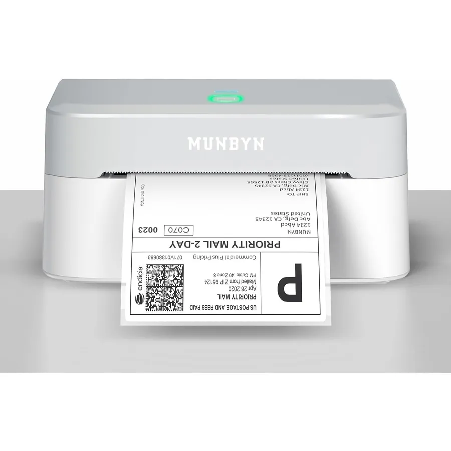 MUNBYN RW403B - Bluetooth Etikettendrucker 4x6 in Weiß
