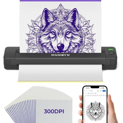 MUNBYN ITP06 - 300 dpi wireless tattoo stencil printer