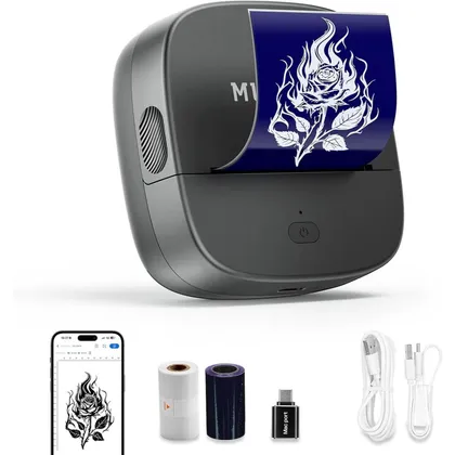MUNBYN ITP07 - 2-inch pocket Bluetooth tattoo stencil printer