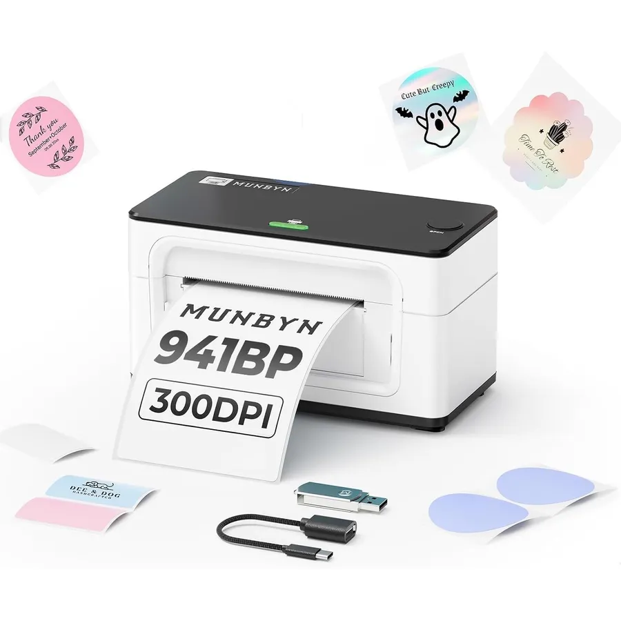 MUNBYN 941BP - Impresora de etiquetas térmica 300 dpi Bluetooth