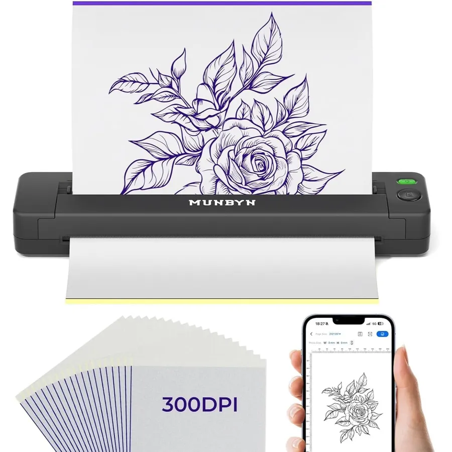 MUNBYN ITP06 - Thermocopieur tatouage Bluetooth 300 dpi