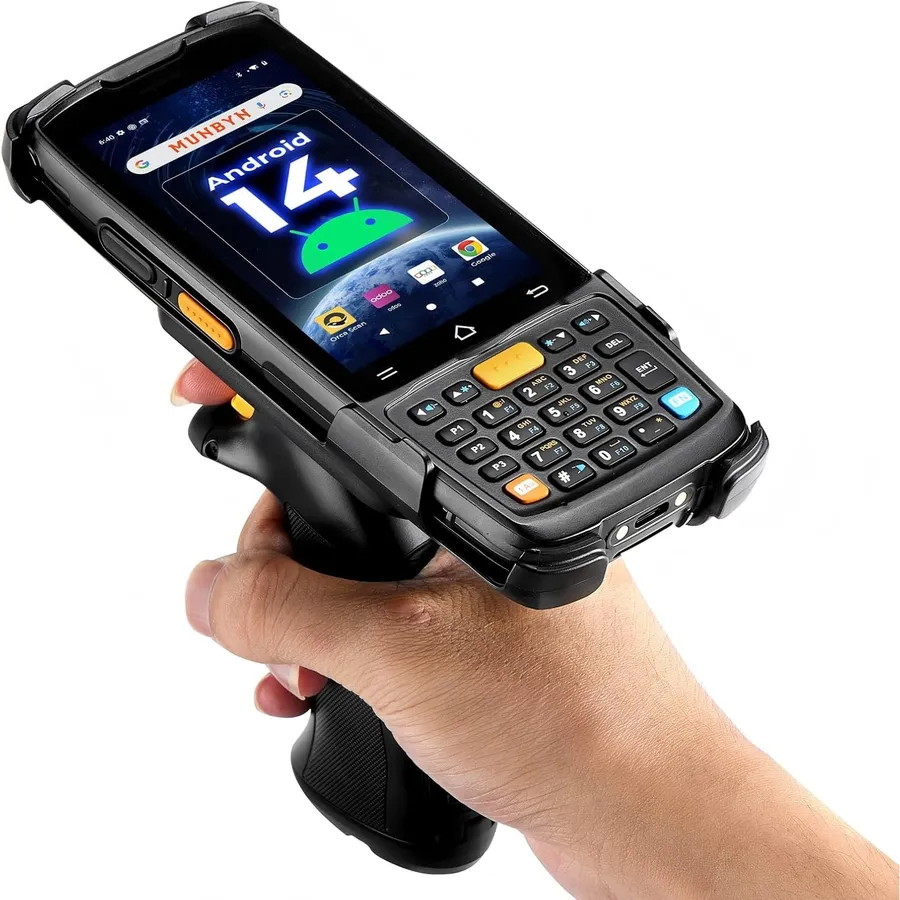 MUNBYN MC005 - Scanner code-barres Android 14 à pistolet et clavier
