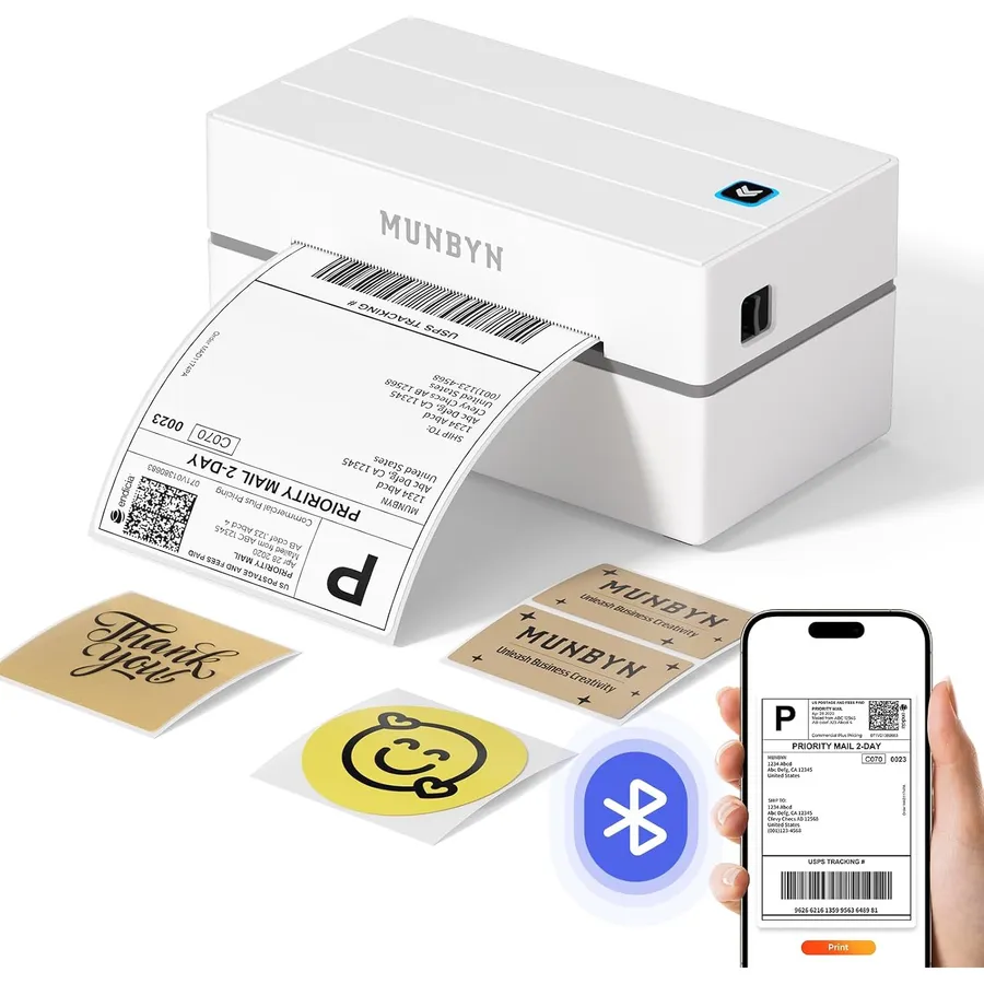 MUNBYN 130B - Stampante per etichette termica Bluetooth 4x6