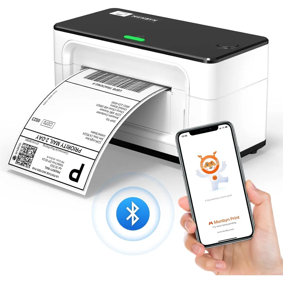MUNBYN 941B - Stampante per etichette di spedizione Bluetooth 4x6