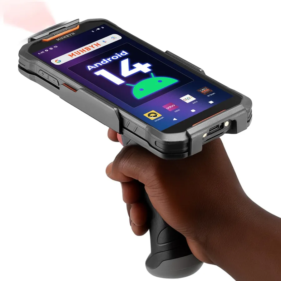 MUNBYN AS01P - PDA Android 14 con lettore di codici a barre 1D/2D